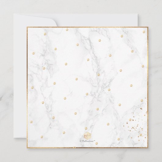 PixDezines Classy Marble Gold Confetti Bar Mitzvah Kaart (Achterkant)