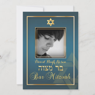 PixDezines Classy Photo Bar Mitzvah/paarse Kaart