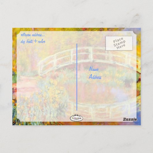 PixDezines Claude Monet water in giverny Briefkaart (Achterkant)