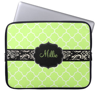 PixDezines Clover Trellis/DIY monogram+color! Laptop Sleeve