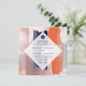 PixDezines Color Block Modern Art Blush Navy Kaart (Staand voorkant)