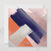 PixDezines Color Block Moderne Kunst Roze Navy Kaart (Achterkant)