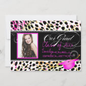 PixDezines Colorful Cheetah Spots Afstuderen Kaart (Voorkant)