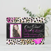 PixDezines Colorful Cheetah Spots Afstuderen Kaart (Staand voorkant)