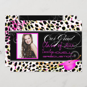 PixDezines Colorful Cheetah Spots Afstuderen Kaart