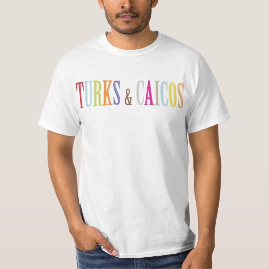 PixDezines Colorful Turks & Caicos t's T-shirt (Voorkant)