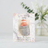 PixDezines Confetti Geboorte/Over de Maan Aankondigingskaart (Staand voorkant)