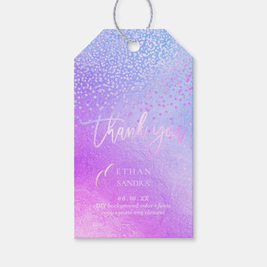 PixDezines Confetti, Ombre Violet Cadeaulabel (Voorkant)