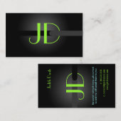 PixDezines Cool Neon Licht Monogram Visitekaartje (Voorkant / Achterkant)