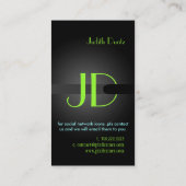PixDezines Cool Neon Licht Monogram Visitekaartje (Achterkant)