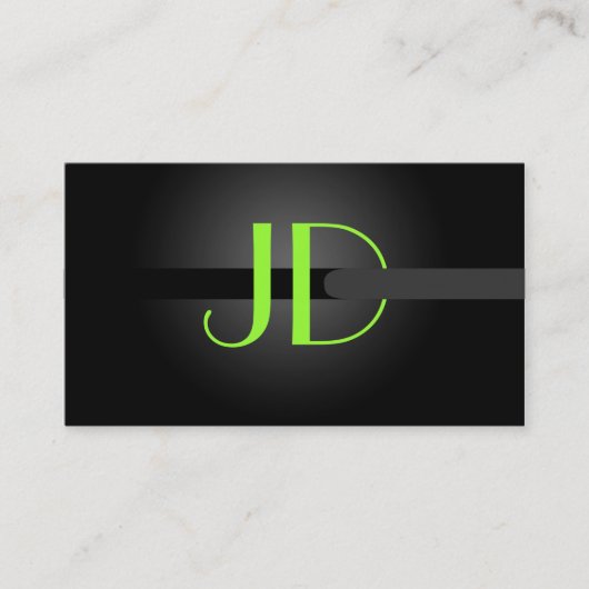 PixDezines Cool Neon Licht Monogram Visitekaartje (Voorkant)