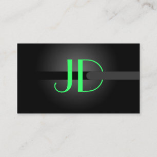 PixDezines Cool Neon Lights Monogram/diy kleur Visitekaartje