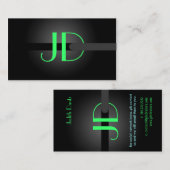 PixDezines Cool Neon Lights Monogram/diy kleur Visitekaartje (Voorkant / Achterkant)