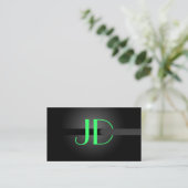 PixDezines Cool Neon Lights Monogram/diy kleur Visitekaartje (Staand voorkant)