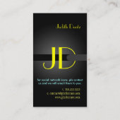 PixDezines Cool Neon Lights Monogram Visitekaartje (Achterkant)