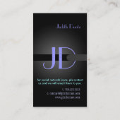 PixDezines Cool Neon Lights Monogram Visitekaartje (Achterkant)