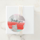 PixDezines Coral Mint Waterverf Dank u Bedankjes Labels (In situ)