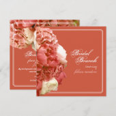 PixDezines Coral Peonies/Hydrangeas/Bridal Brunch Kaart (Voorkant / Achterkant)