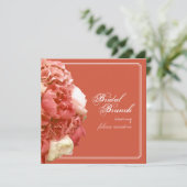 PixDezines Coral Peonies/Hydrangeas/Bridal Brunch Kaart (Staand voorkant)