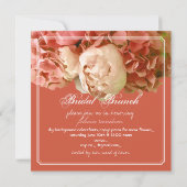 PixDezines Coral Peonies/Hydrangeas/Bridal Brunch Kaart (Achterkant)
