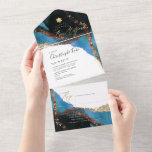 PixDezines Cosmic Cerulean Blue Moss Bar Mitzvah All In One Uitnodiging<br><div class="desc">PixDezines cerulean blue en Gold Bar Mitzvah, alcohol en inkt abstracte kosmische energie in aardtoon met lichte smeltende gouden aderen en stof. Het dynamische ontwerp van PixDezines staat u toe om achtergrondkleur, doopvonten en de kleuren van doopvonten, evenals exemplaar en deeg uit te geven of om het even welk element...</div>