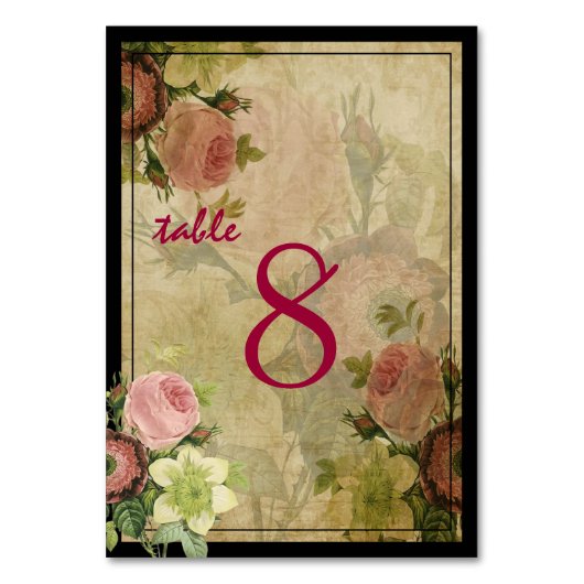 PixDezines  Cottage Rozen/Tafelnr. Kaart (Achterkant)