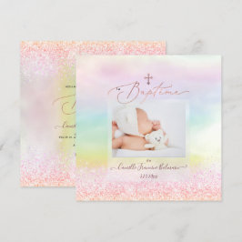 PixDezines Cotton Candy Glitter, Doopfeest Meisje Kaart