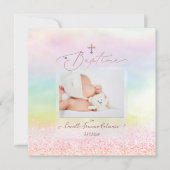 PixDezines Cotton Snoep Glitter, Baptême Fille Kaart (Voorkant)