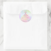 PixDezines Cotton Snoep Holographic Quinceanera Ronde Sticker (Tas)