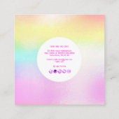 PixDezines Cotton Snoep + Parly White Vierkante Visitekaartje (Achterkant)