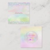 PixDezines Cotton Snoep + Pearly White Square Busi Vierkante Visitekaartje (Voorkant / Achterkant)