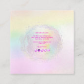 PixDezines Cotton Snoep + Pearly White Square Busi Vierkante Visitekaartje (Achterkant)