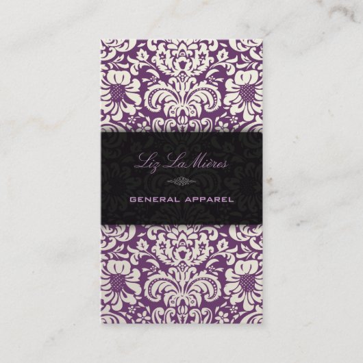 PixDezines Cream Fidora Damask Visitekaartje (Voorkant)