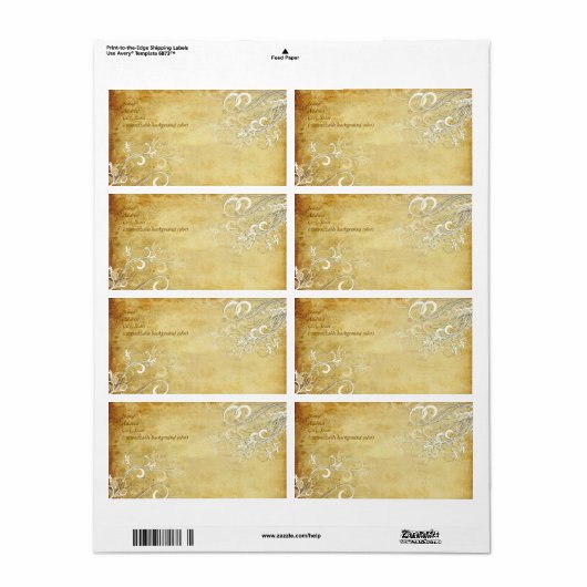 PixDezines  Cream Swirls Etiket (Full Sheet)