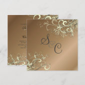 PixDezines CREAM SWIRLS/FAUX COPPER BACKGROUND Kaart (Voorkant / Achterkant)