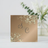 PixDezines CREAM SWIRLS/FAUX COPPER BACKGROUND Kaart (Staand voorkant)