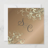 PixDezines CREAM SWIRLS/FAUX COPPER BACKGROUND Kaart (Voorkant)
