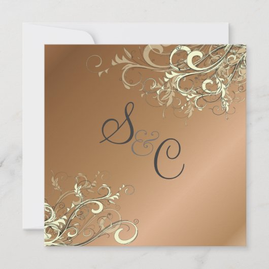 PixDezines CREAM SWIRLS/FAUX COPPER BACKGROUND Kaart (Voorkant)