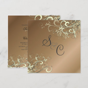 PixDezines CREAM SWIRLS/FAUX KOPER ACHTERGROND Kaart