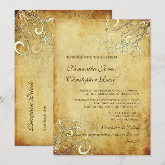 PixDezines CREAM SWIRLS/FAUX PARACHT Kaart (Voorkant / Achterkant)