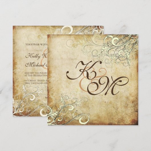 PixDezines  CREAM SWIRLS/FAUX PARCHMENT Kaart (Voorkant / Achterkant)