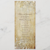 PixDezines  Cream Swirls/Faux Parchment Programmakaart (Achterkant)