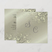 PixDeZines Cream Swirls/Faux Silver Kaart (Voorkant / Achterkant)