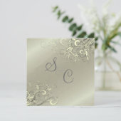 PixDeZines Cream Swirls/Faux Silver Kaart (Staand voorkant)