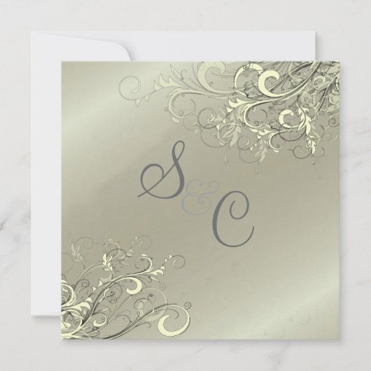 PixDeZines Cream Swirls/Faux Silver Kaart (Voorkant)
