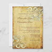 PixDezines  CREAM SWIRLS WEDDING INVITATION Kaart (Voorkant)
