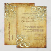 PixDezines  CREAM SWIRLS WEDDING INVITATION Kaart (Voorkant / Achterkant)
