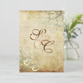 PixDezines  CREAM SWIRLS WEDDING INVITES Kaart (Staand voorkant)