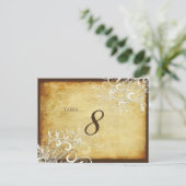 PixDezines  Cream wervelt tafelkaarten Briefkaart (Staand voorkant)