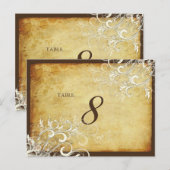 PixDezines  Cream wervelt tafelkaarten Briefkaart (Voorkant / Achterkant)